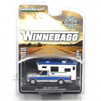 30448-GRL FORD F-250 Long Bed Winnebago Camper 1992 Medium Silver/Bright Regatta Blue Metallic, 1:64